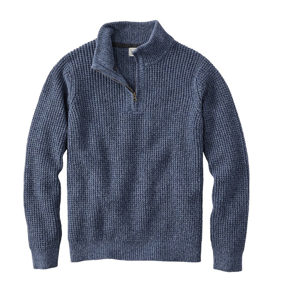 Waffle Knit Sweater Organic Cotton 1/4 Zip